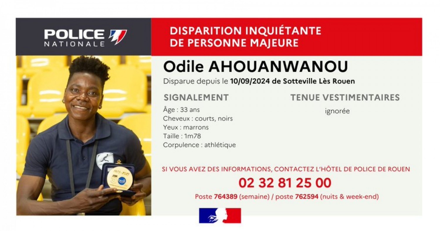 Bénin-France : Appel à témoin après la disparition de l'athlète Odile Ahouanwanou