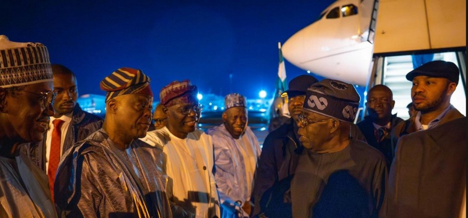 Nigeria :  Retour de Tinubu après deux semaines de congé en Europe