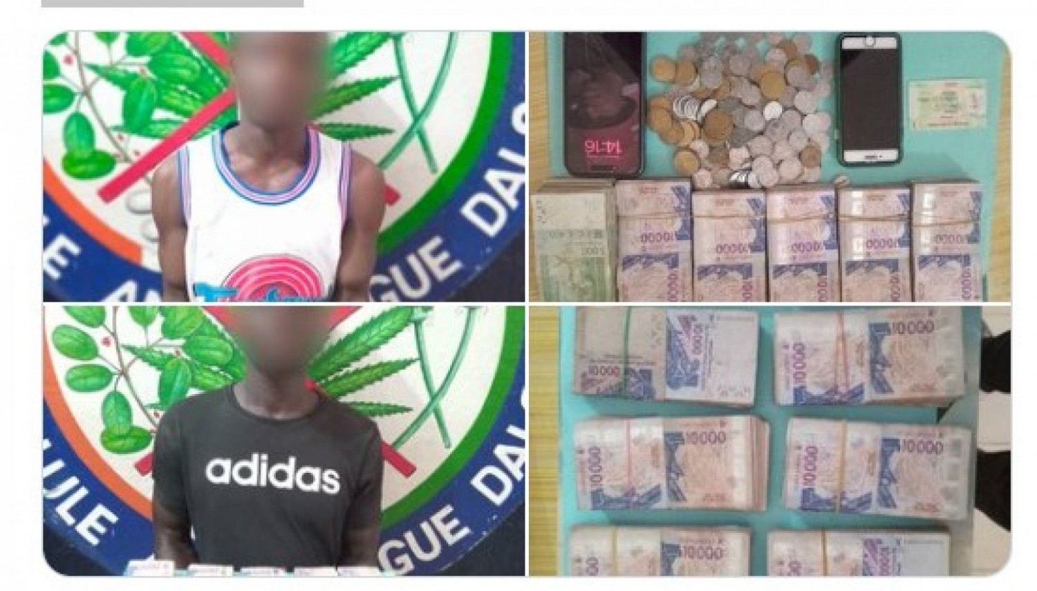 Côte d'Ivoire : La Gendarmerie interpelle deux individus en possession de près de 15 millions FCFA