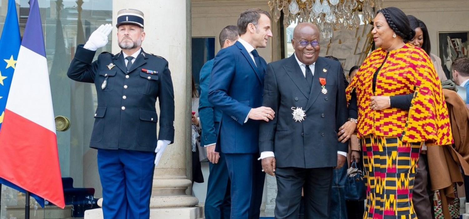 Ghana-France : Macron élève Akufo-Addo Grand Officier de la Légion d'Honneur et discute du partenariat