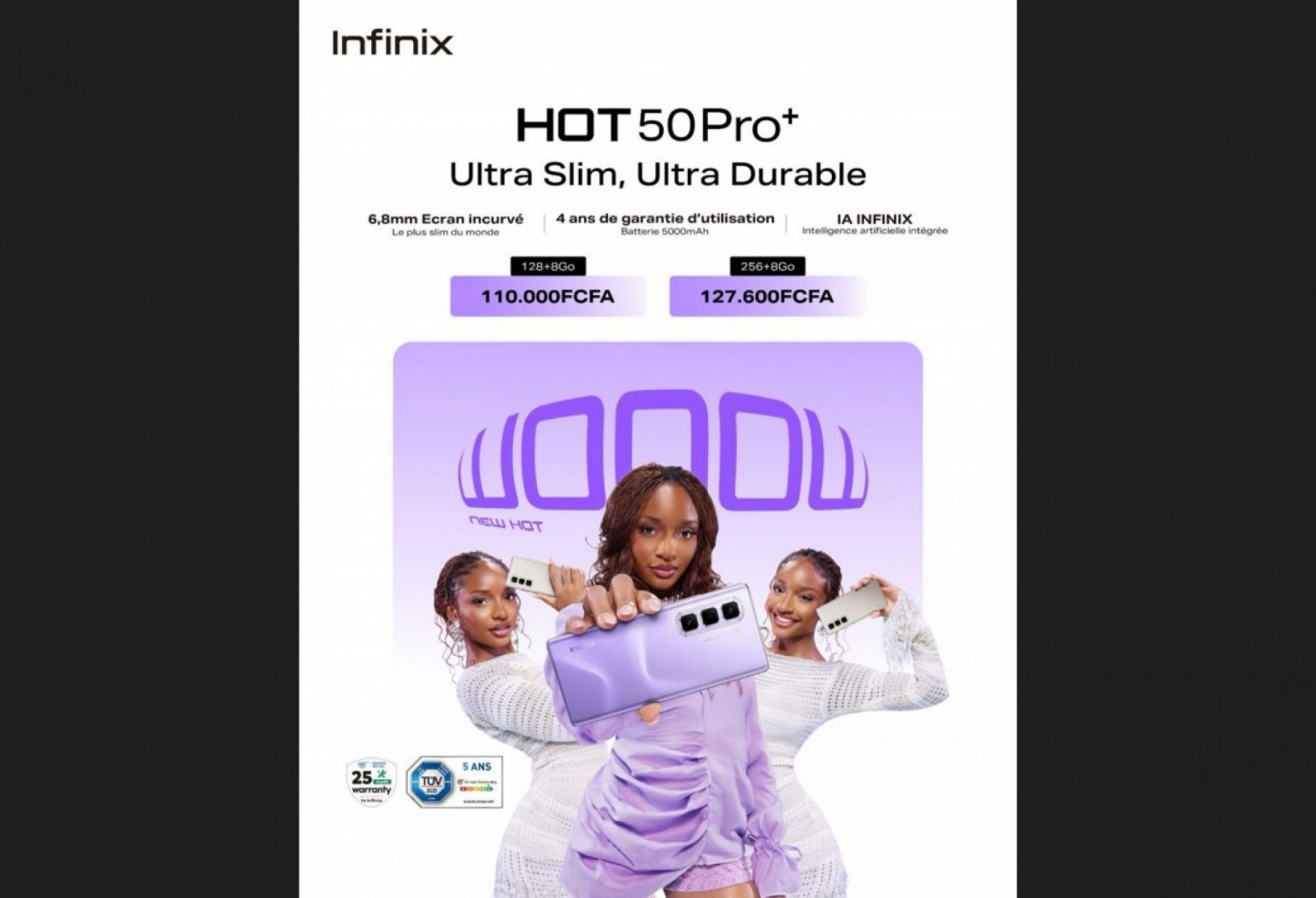 Côte d'Ivoire : Infinix HOT 50 Pro, l'alliance parfaite entre style, performance et prix accessible