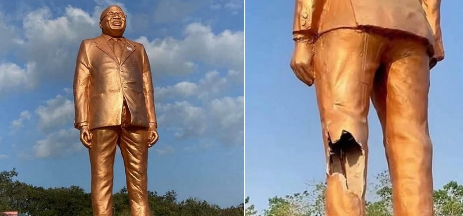 Ghana :  Dommages causés sur la statue d'Akufo-Addo, la police ouvre une enquête