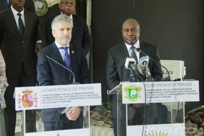 Côte d'Ivoire : Abidjan, l'Espagne veut apporter son expertise dans le domaine de la lutte contre l'immigration clandestine et annonce du matériel de maintien d'ordre et de sécurité