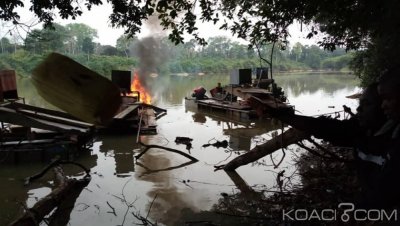 Côte d'Ivoire : Le matériel d'orpaillage clandestin détruit par la gendarmerie à  Akoupé