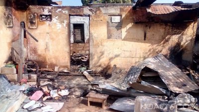 Côte d'Ivoire : Bouaké, suite à  une surtension électrique, deux compteurs prennent feu et incendient une maison