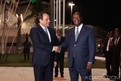 Côte d'Ivoire : Le président Egyptien,  Abdel Fattah AL SISI est arrivé à  Abidjan