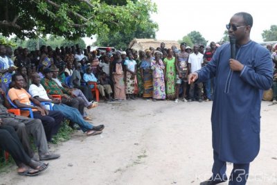 Côte d'Ivoire : Niakara,  Guillaume Soro dans s le village natal de Justin Katinan Koné, promet une ambulance à  la population