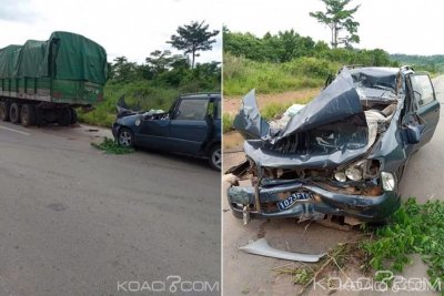 Côte d'Ivoire: Après avoir percuté un gros camion sur l'axe Abengourou-Agnibilékro, 3 personnes dont 2 pasteurs tués dans leur véhicule