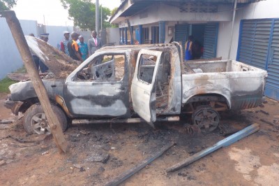 Côte d'Ivoire: À Arrah,la brigade de gendarmerie frôle la catastrophe, un camion de patrouille prend feu