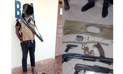 Côte d'Ivoire:   Abengourou, un bandit de grand chemin d'un gang interpellé en possession d'armes de guerre