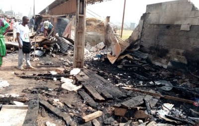 Côte d'Ivoire: Un incendie ravage le grand marché de Man, des magasins ravagés par le feu