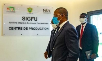 Côte d'Ivoire : Réduction des délais traitement de l'ACD et du titre de propriété, Bruno Koné visite le nouveau centre de production du Système Intégré de Gestion du Foncier Urbain