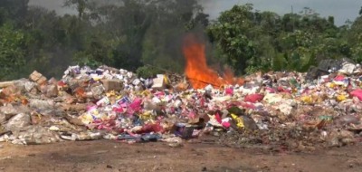 Côte d'Ivoire :    Plus de 62 tonnes de produits prohibés saisis puis incinérés par la douane d'Aboisso