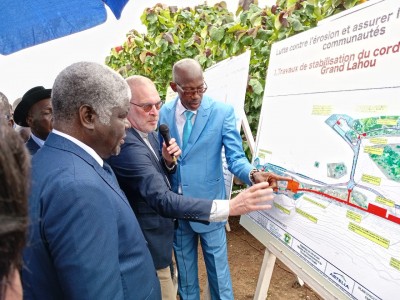 Côte d'Ivoire :Le gouvernement engage les travaux pour sauver les côtes de l'érosion marine à Lahou-Kpanda, coût du projet 37,95 milliards FCFA