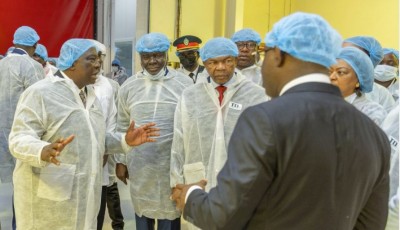 Côte d'Ivoire : En visite dans les locaux de l'entreprise CEMOI, João Manuel Gonçalves Lourenço, Président angolais émerveillé par le niveau de transformation des fèves de cacao