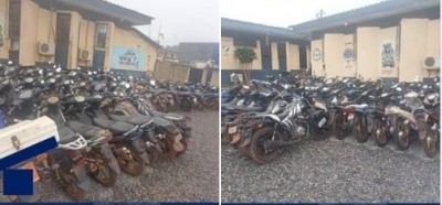 Côte d'Ivoire : San Pedro, la Police saisit plusieurs engins à deux roues, la restitution des motos se fera sur simple présentation du casque