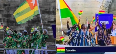 Togo-Ghana :  Ouverture JO Paris 2024, passages symboliques des deux délégations sur la Seine