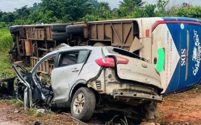 Côte d'Ivoire : Tragédie routière sur l'axe Duekoué - Man,  un car de transport percute un véhicule personnel, 25 victimes, dont 1 mort et 6 blessés graves