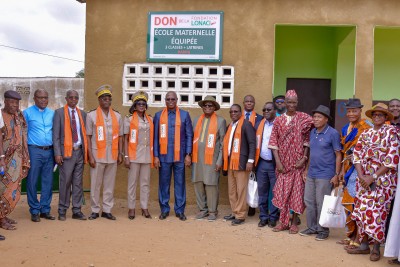 Côte d'Ivoire : Dabou, la Fondation LONACI dote l'école primaire Memel Foté d'une section maternelle de 3 classes et de latrines d'un coût de 39.755.674 FCFA