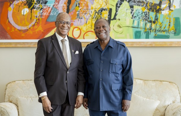 ôte d'Ivoire : Alassane Ouattara s'entretient avec Laryea Frederick Daniel, Ambassadeur du G...