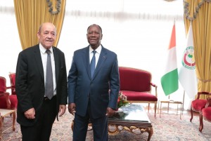 Côte d'Ivoire-France : Ouattara et Le Drian font un tour d'horizon des actualités de leurs pays respectifs, le cas Gbagbo pas évoqué